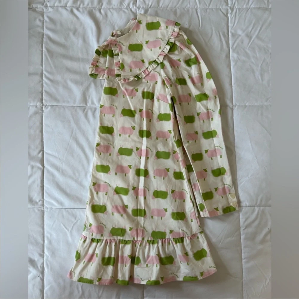 Lisa says gah Diana frock mini dress counting sheep green pink ruffle NWOT - Picture 6 of 11